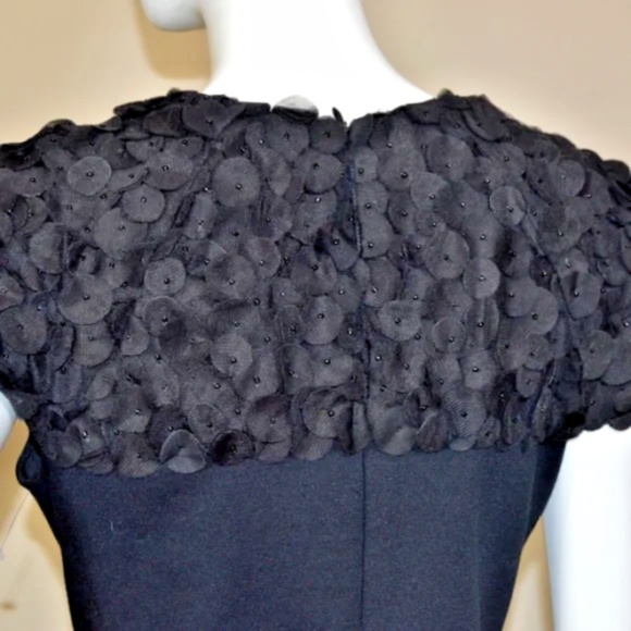 Akris Punto Black Beaded Appliqué Cocktail Dress  Size  6– Switzerland 🇨🇭 - Picture 11 of 16